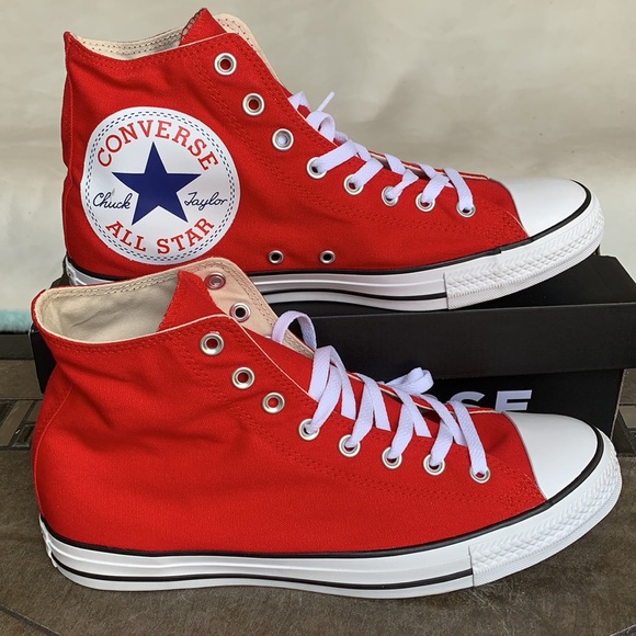 CONVERSE CTAS HI ENAMEL RED/WHITE/BLACK MENS - Picture 3 of 15